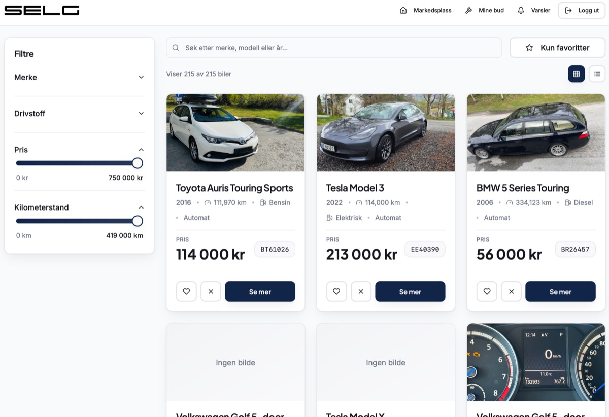SELG — Marketplace, built by Fraima