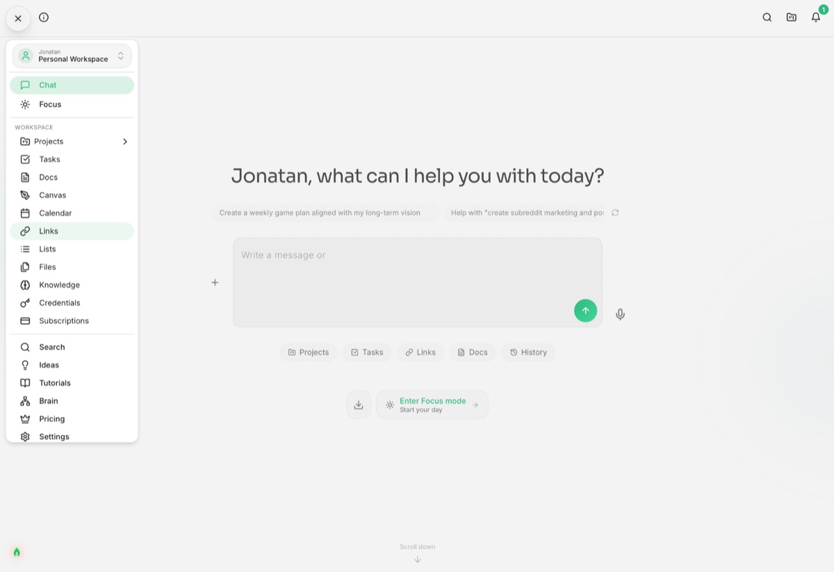 ThinkList — AI productivity workspace, built by Fraima
